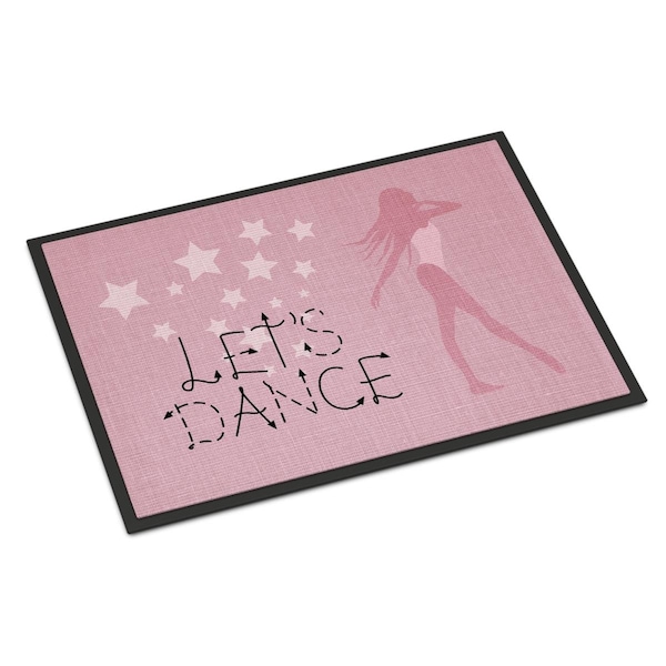 Carolines Treasures 24 x 36 in. Lets Dance Linen Pink Indoor or Outdoor Mat BB5375JMAT - main